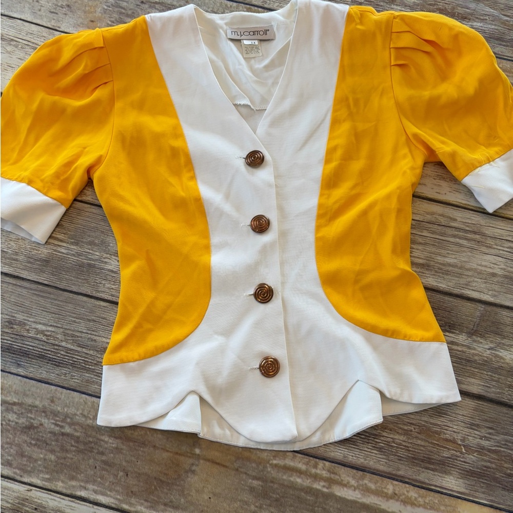 MJ Carroll Vintage 80s/90s Scalloped‎ Edge Blazer